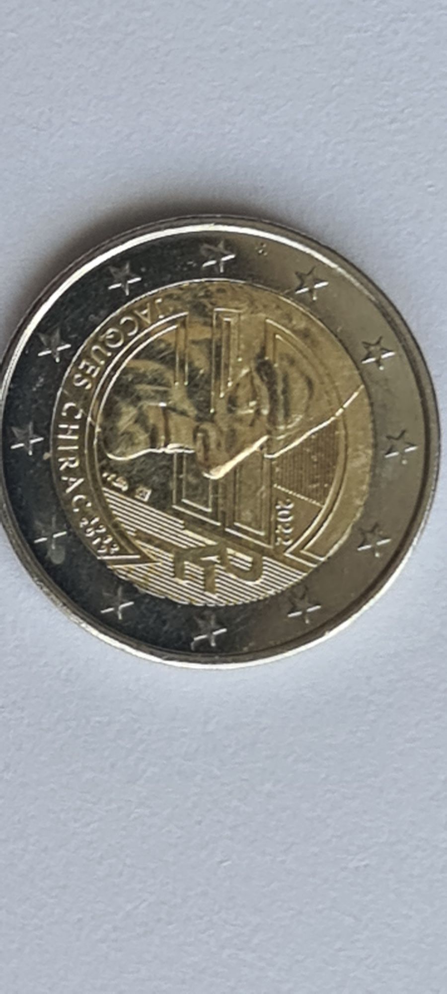 Moeda 2€ comemorativa do 90⁰Aniversário Nascimento Jacques Chirac