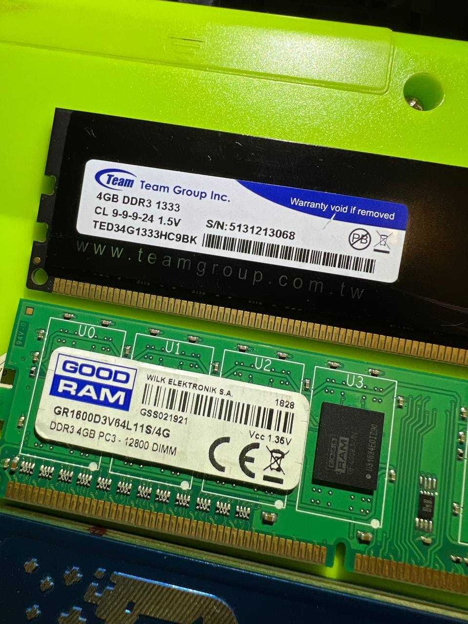 ПРОДАЮ: Оперативна Пам'ять до ПК 4Gb DDR 3 - Team, Good RAM, Patriot