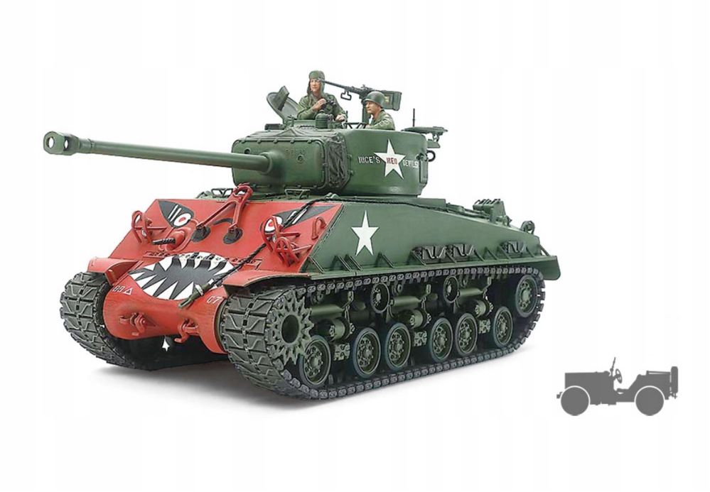 Czołg M4A3E8 Sherman i GAZ-67B 35359 Tamiya 1:35
