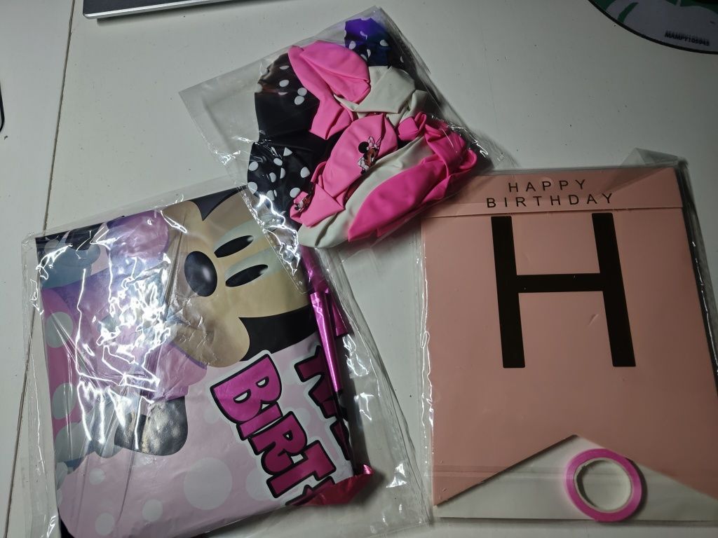 Dekoracje urodzinowe 2 urodziny Myszka Minnie balony urodzinowe B262