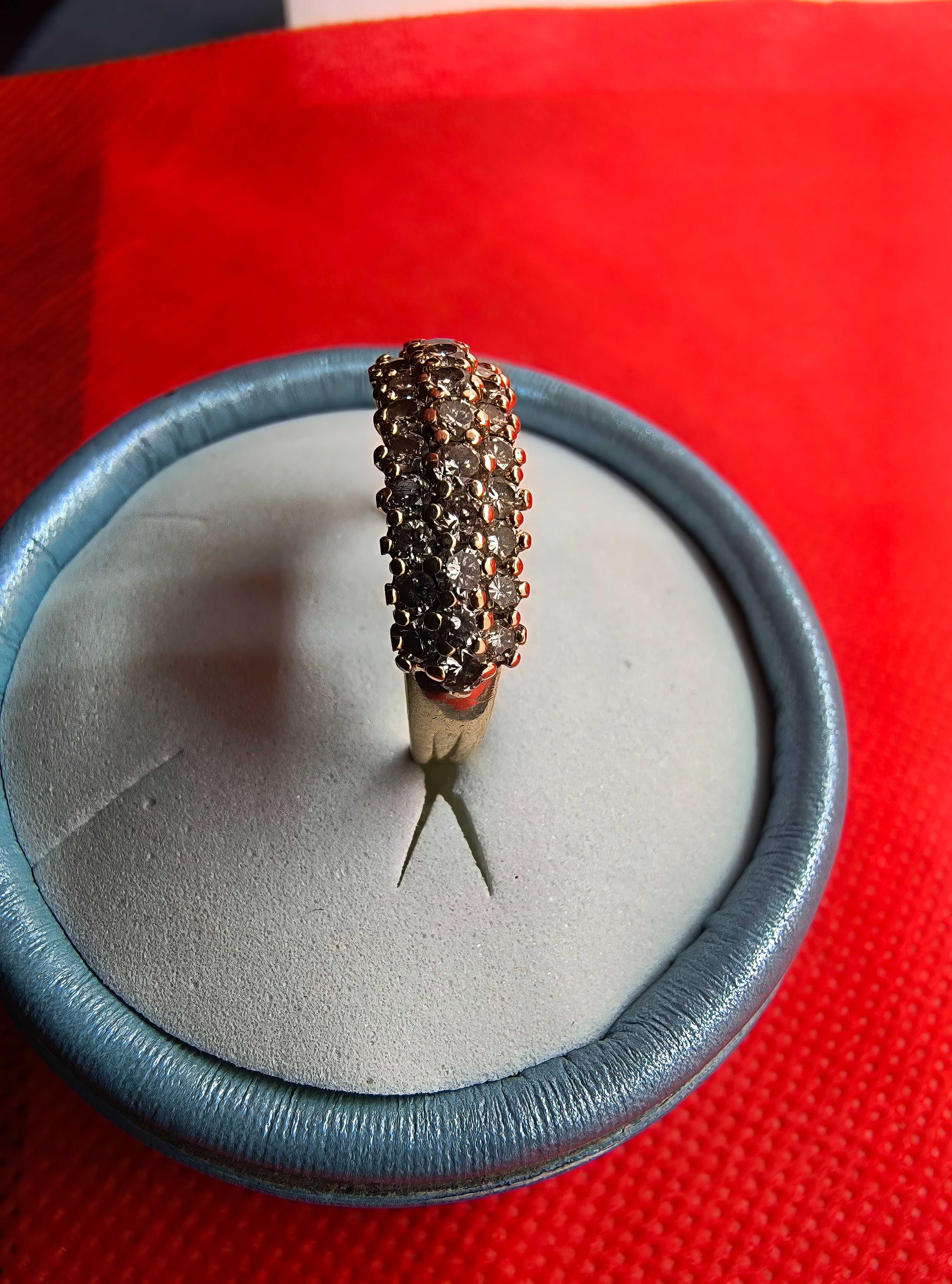Złoty pierścionek z brylantami 1.00ct certyfikat