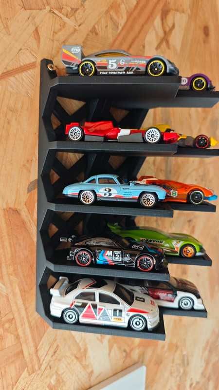 Expositor de parede para 10 carros tipo Hot Wheels 1/64