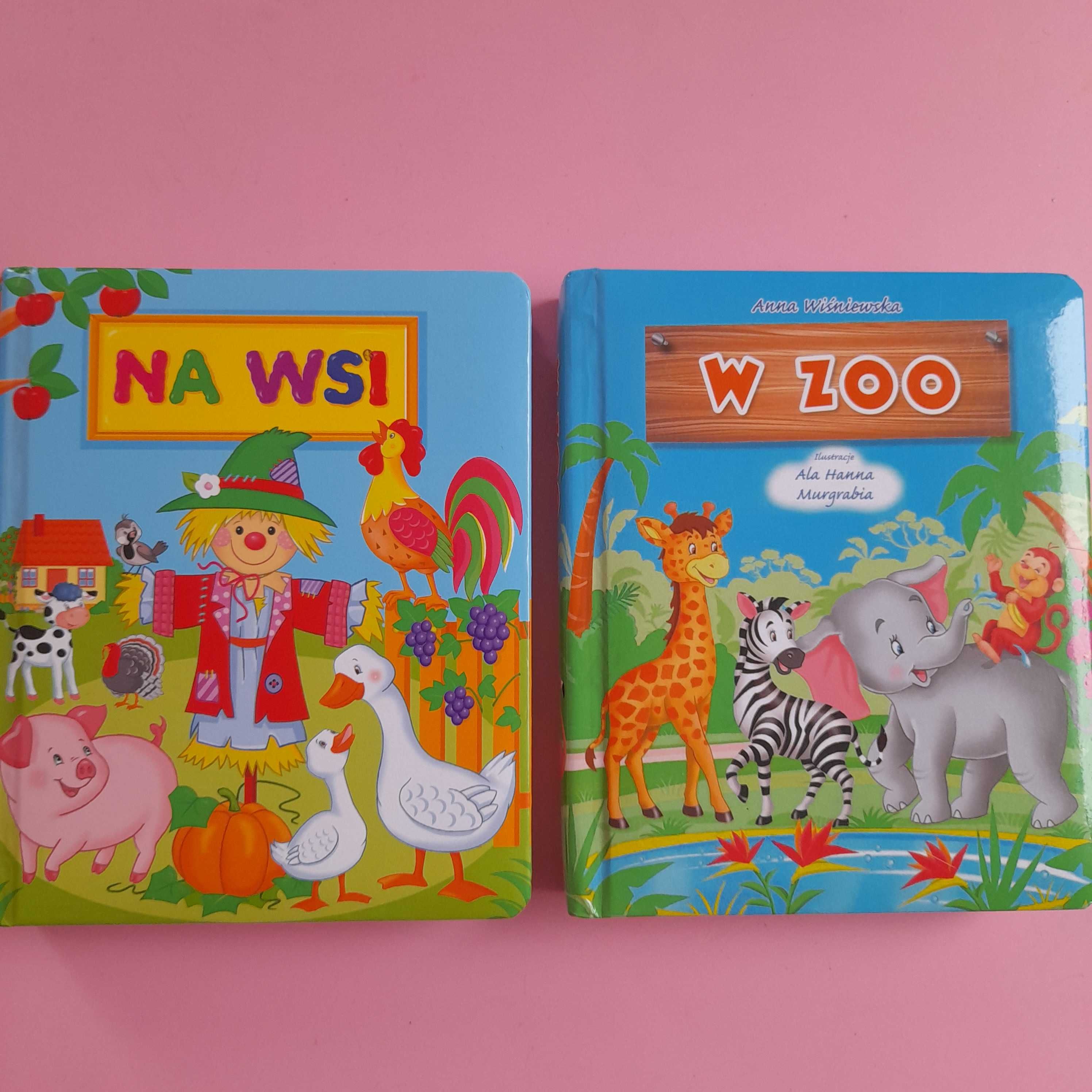 Książeczki zwierzęta W Zoo i Na Wsi dla dzieci ilustracje książka