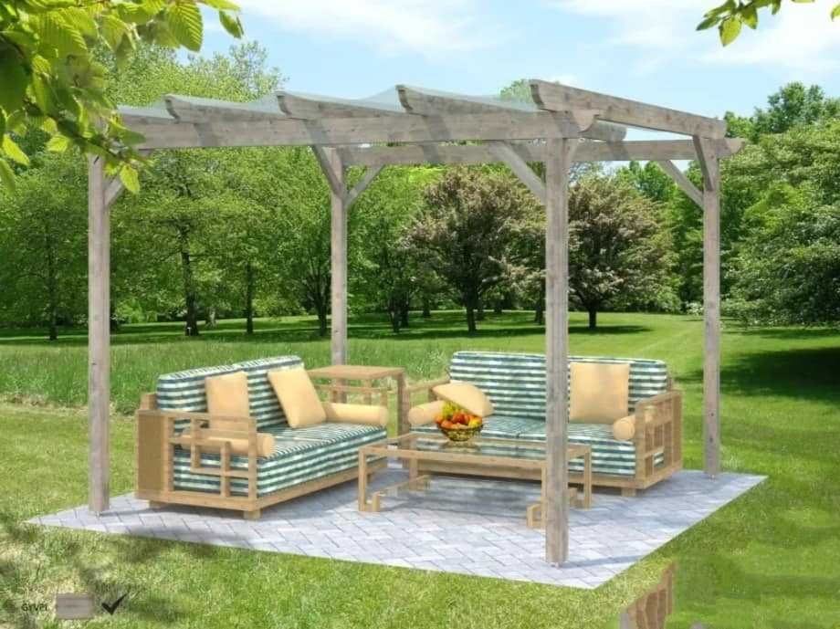 pergola ogrodowa POLA drewniana 325x325 cm altana wiata