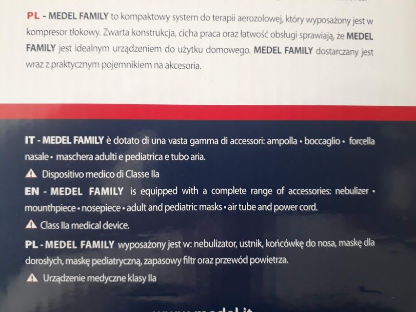 Inhalator nebulizator MEDEL FAMILY PLUS duży Zestaw akcesoriów WARTO !