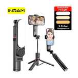 Mini statyw INRAM-L15 Selfie Stick składany ze światłem , Bluetooth