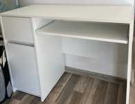 Biurko IKEA – białe, z szufladą i szafką – 130 zł