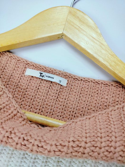 Bawełniany sweter kardigan ubierany w paski w rozmiarze L 40