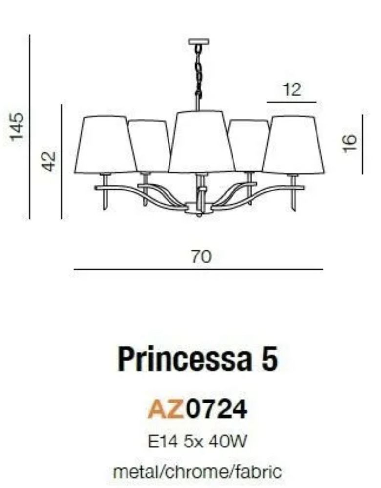 Azzardo Princessa 5 – lampa wisząca, nowa