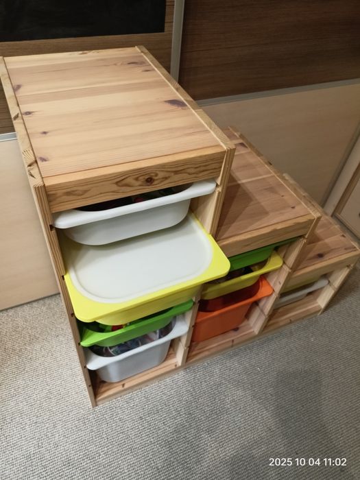 TROFAST ikea regał z pojemnikami, jasna sosna