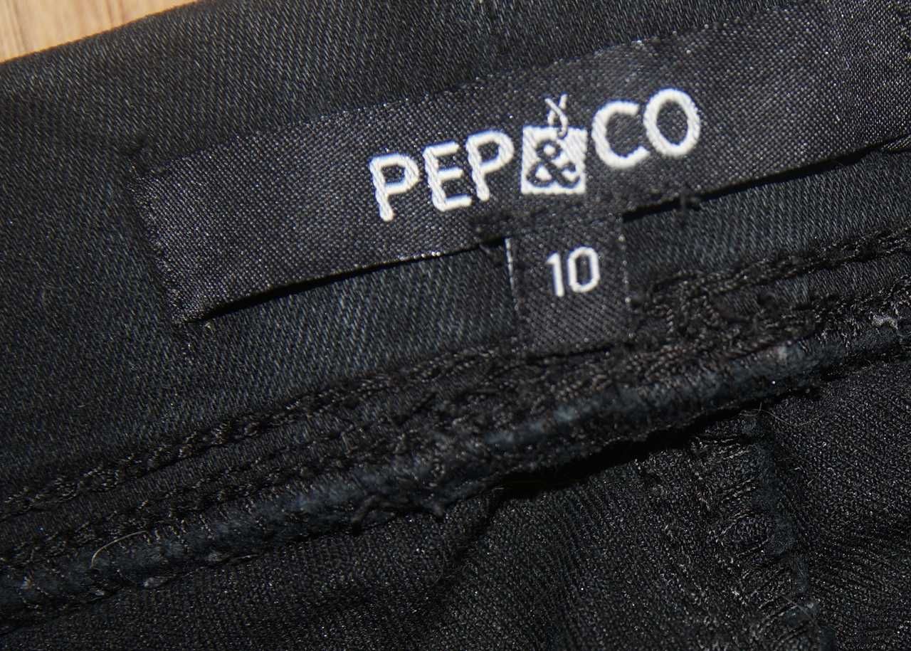 PEPCO Damskie czarne spodnie rozciągliwe guma pas rurki 38