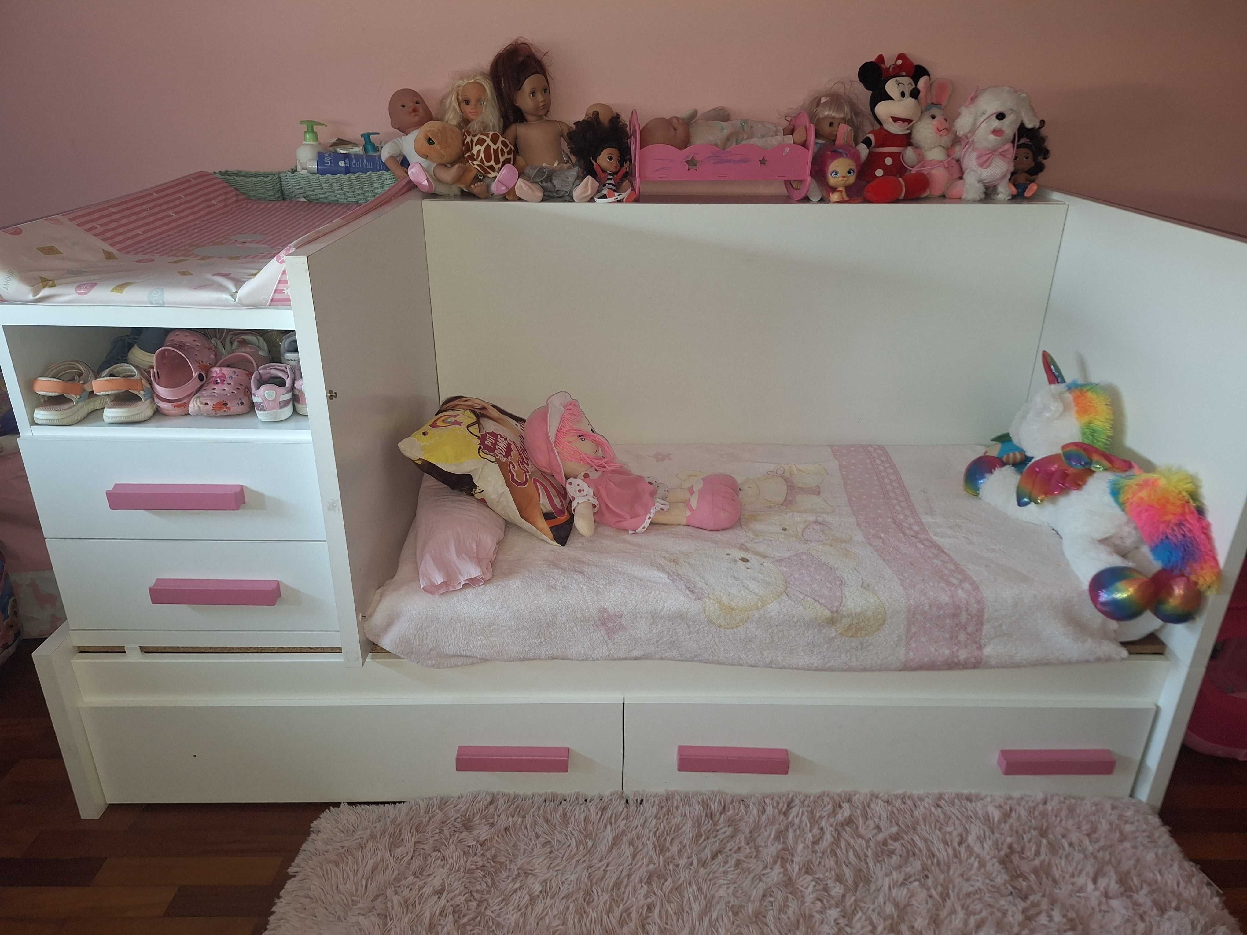 Conjunto berço/ cama + comoda Trama
