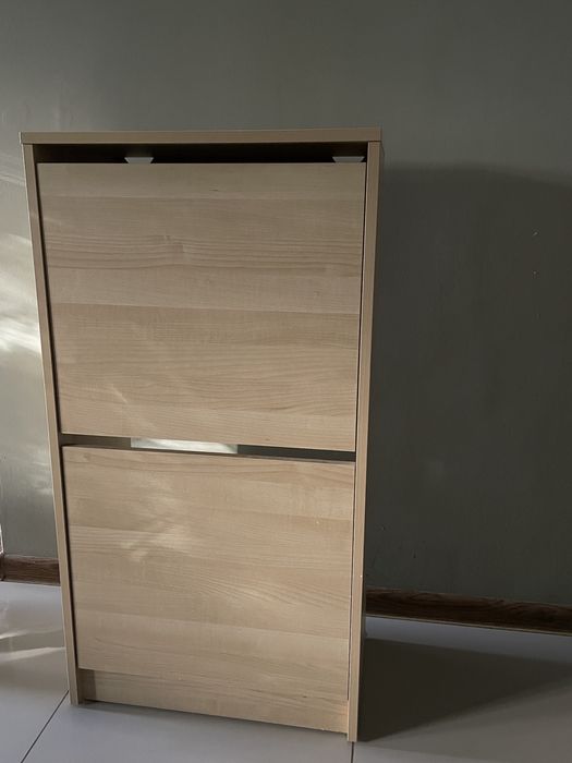 BISSA Szafka na buty, 2 przegrody, imit. dębu, 49x28x93 cm