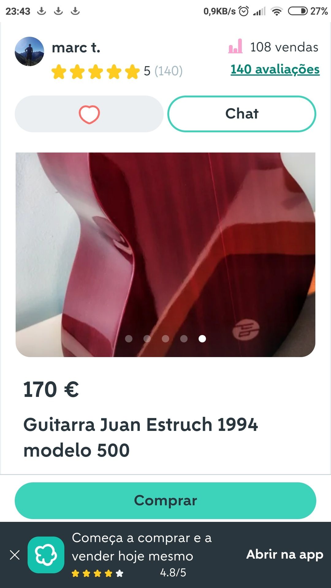 Guitarra Juan Estruch 1994 modelo 500
