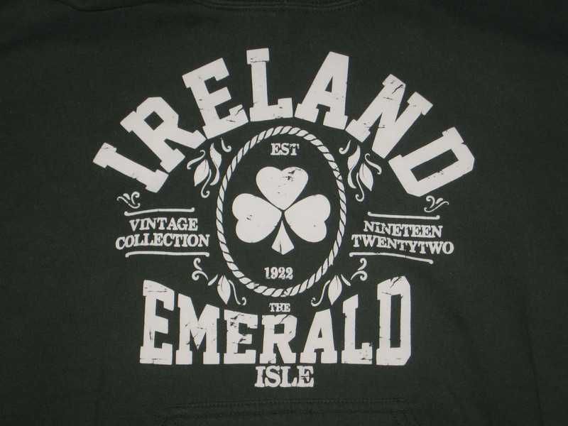 bluza dresowa dres hoodie kaptur Ireland Irlandia koniczyna S