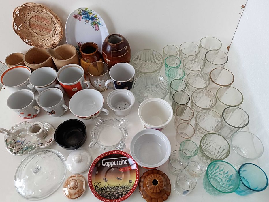 стеклянные стаканы рюмки керамика чашки ваза подсвечник ситечко СССР