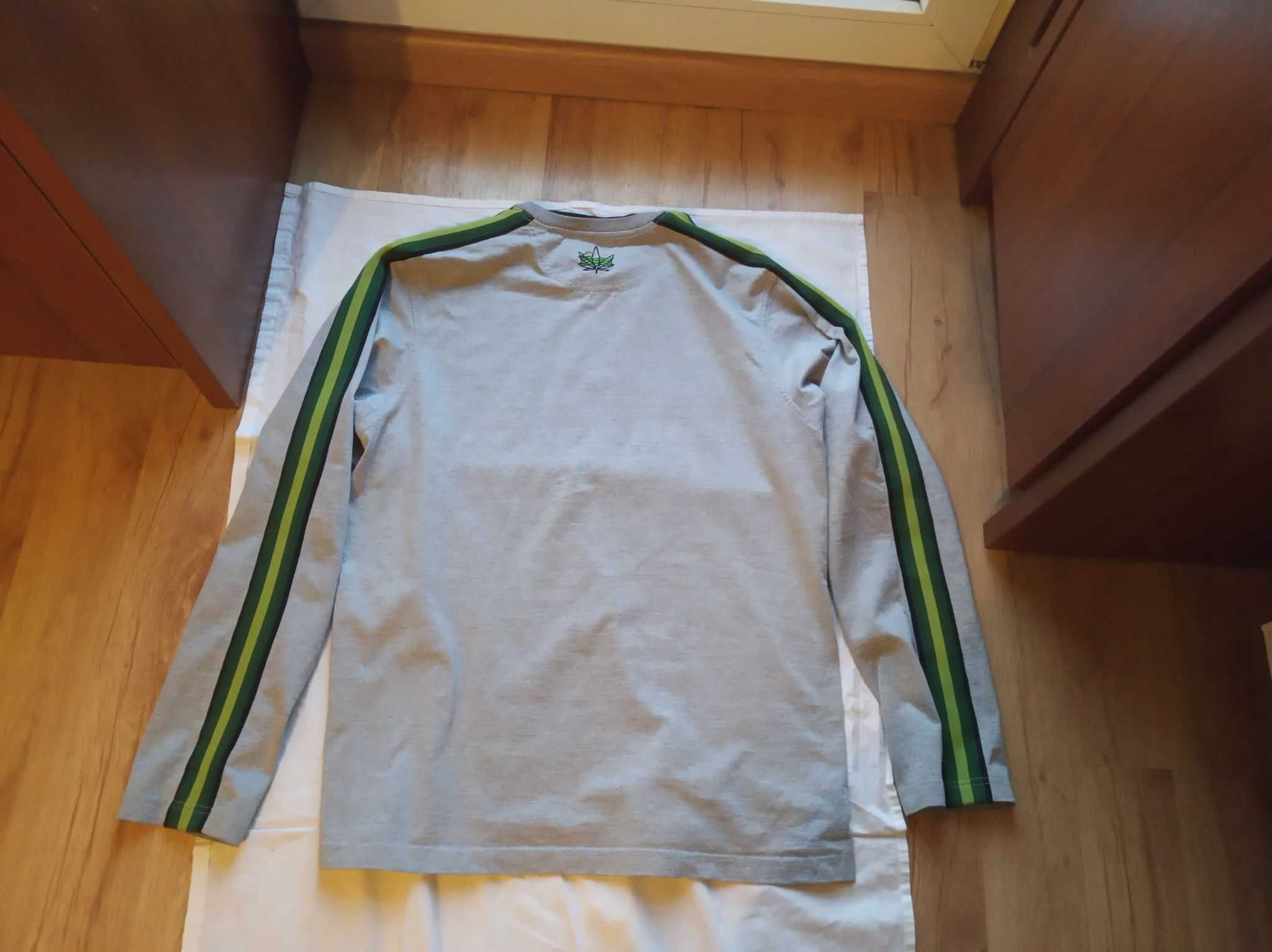 Bluza męska szara z zielonymi lampasami - L/XL - "House".