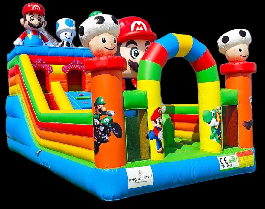 NOWY dmuchaniec Mario  zamek  zjeżdżalnia 7×4×4,8 m plac zabaw FV vat