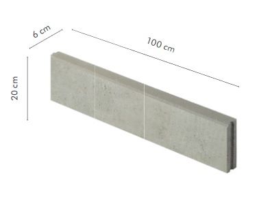 OBRZEŻE TRAWNIKOWE 6x20x100 SZARE betonowe Pabianice