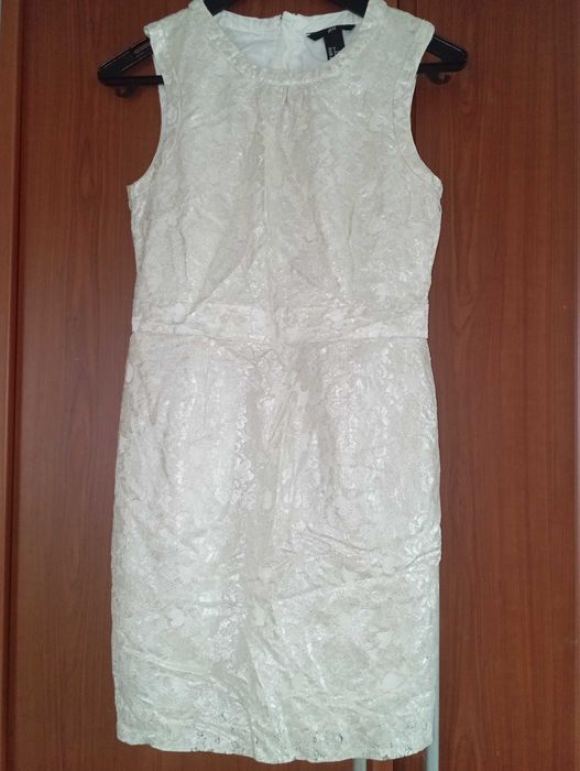 Sukienka koronkowa beżowa rozmiar 36