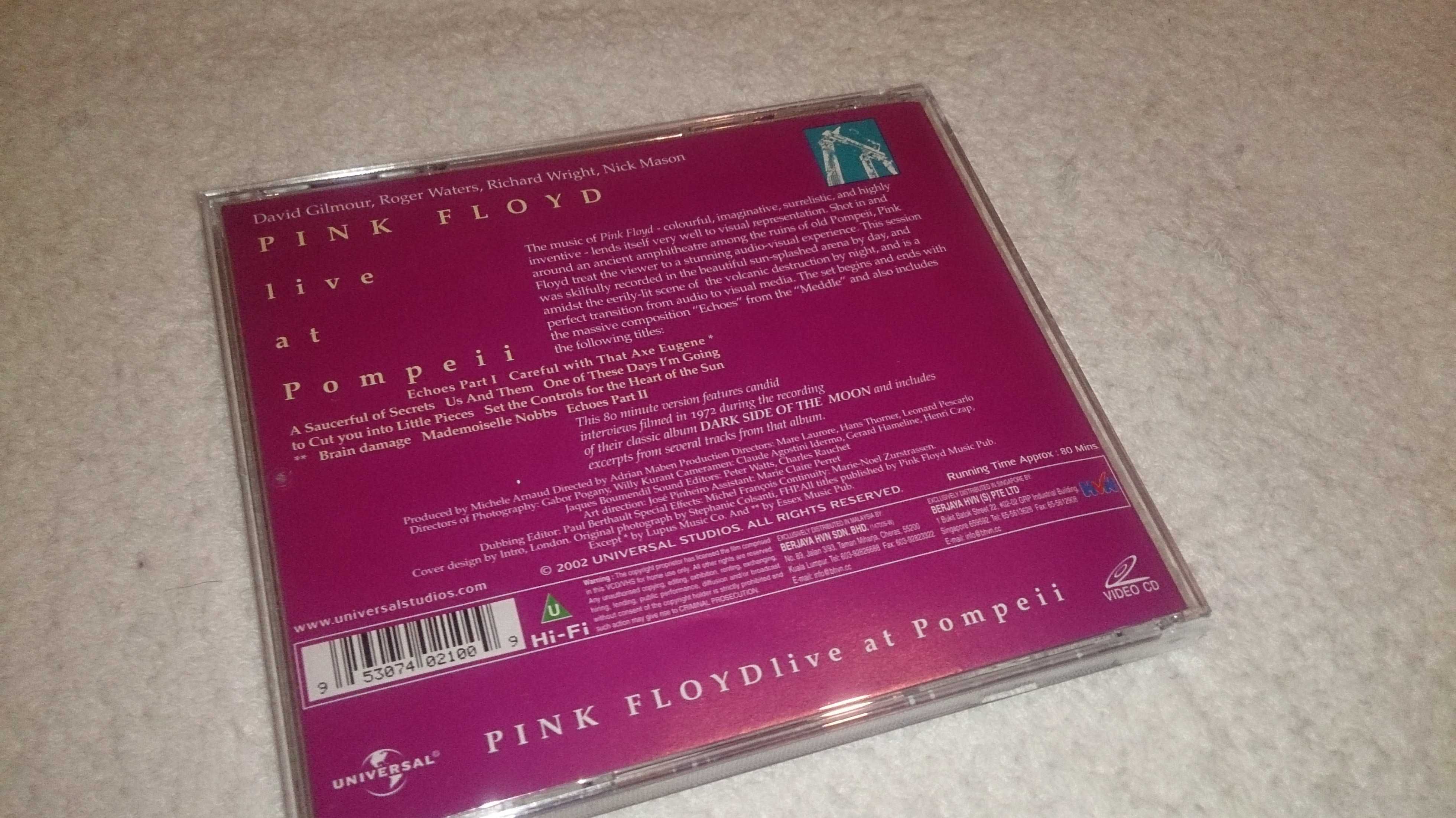 pink floyd: live at pompeii (video cd duplo) raro