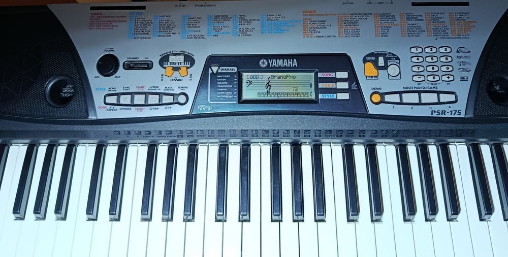 Yamaha PSR -175,275 keyboard klawisze