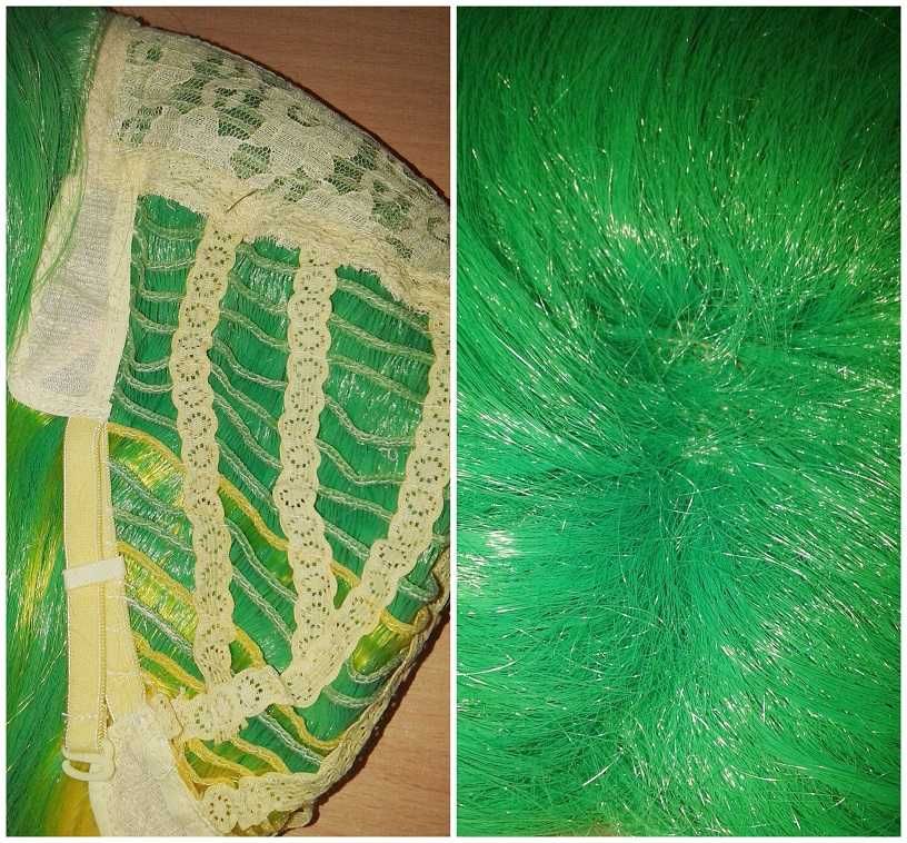 Zielona ombre gradient peruka falowana długa cosplay wig zielony