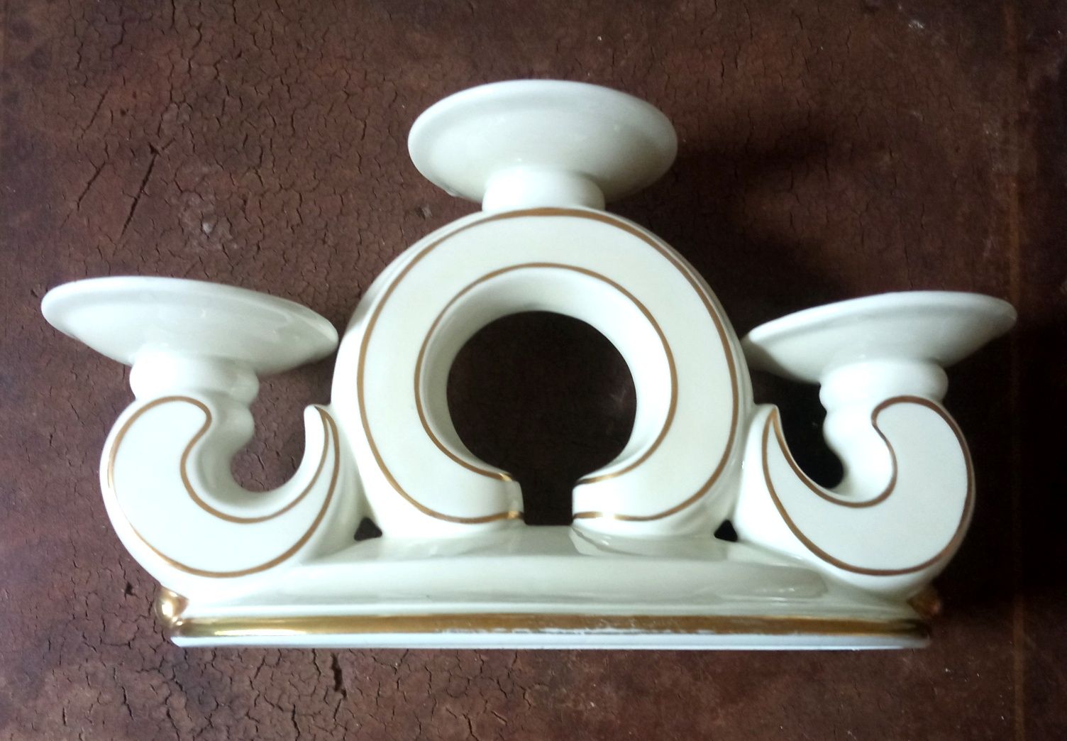 świecznik porcelanowy trójramienny