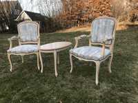 Krzesła fotel i stół w stylu ludwikowskim
