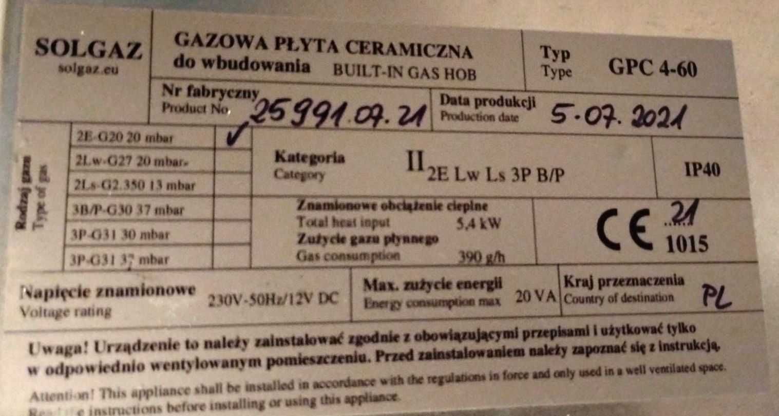 Płyta Gazowa Bezpłomieniowa SOLGAZ