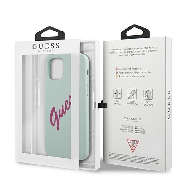 Etui Guess Silicone Vintage do iPhone 12 Mini - Niebieski Fuksja