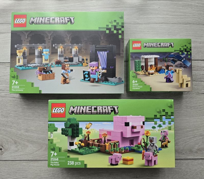 Nowy zestaw 3x Lego Minecraft Fabrycznie zapakowane