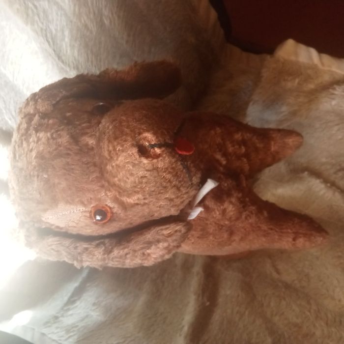 Stara zabawka Pies piesek trociniak lata 40ste XXw. Oryginał ANTYK