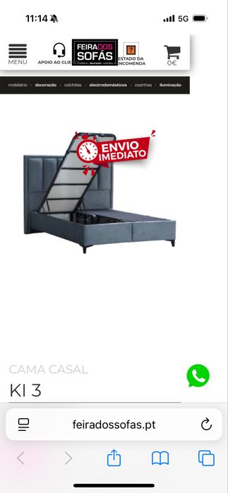 Cama Casal Cabeceira+Sommier+Colchão