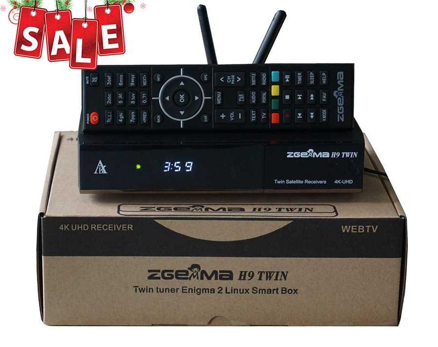 Zgemma H9 Twin V.2 4K 2xDVB-S2X IPTV ENIGMA2 CCcam Oscam WI-FI GW-12M