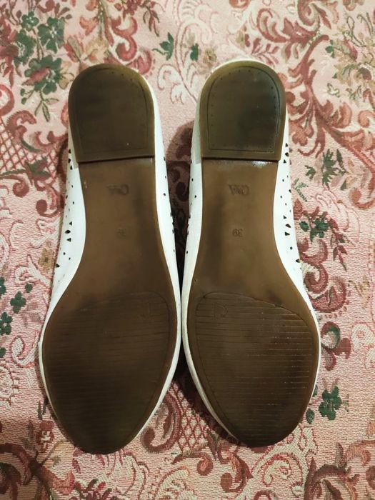 Балетки белые макасины