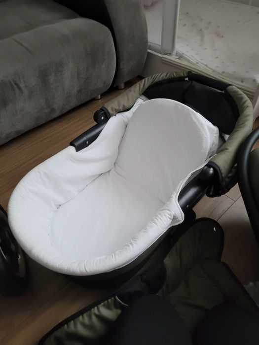 Wozek 3w1 z wszystkimi dodatkami ciemny zielony