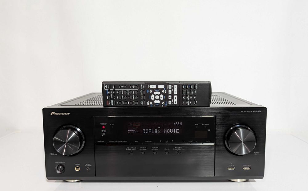 7.2 Ресивер Pioneer VSX-924,має 150 Вт/канал/HDMI/Bluetooth/4K/USB/ARC