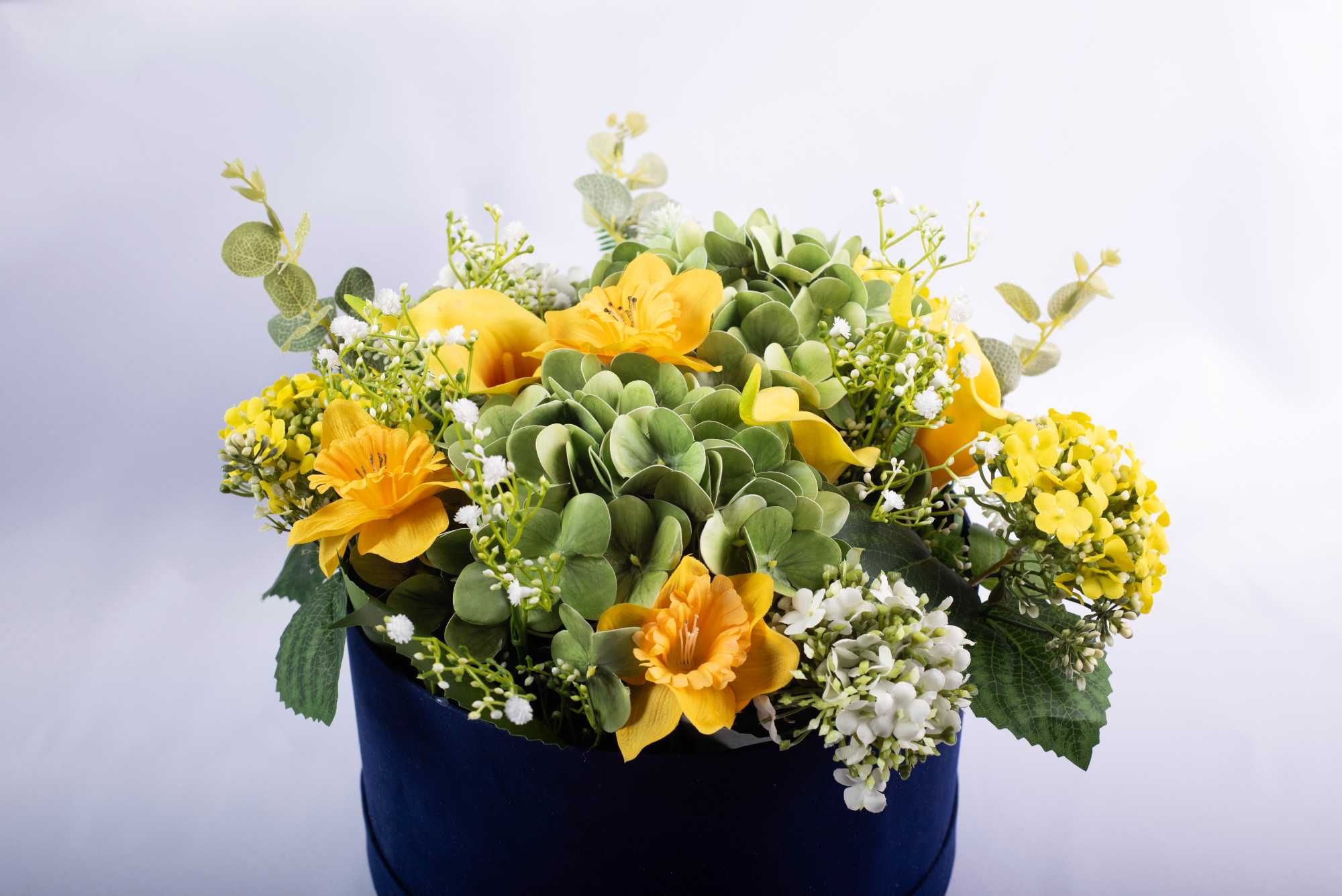Dekoracje ze sztucznych kwiatów FLOWER BOX ze sztucznych kwiatów