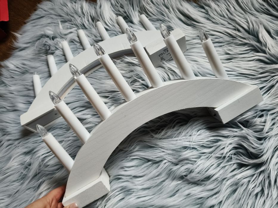 REZERWACJA Livarno Home świecznik drewniany łuk świetlny LED 2 szt.