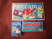 Puzzle edukacyjne abecadło oraz gratis domino i karty Disneya.