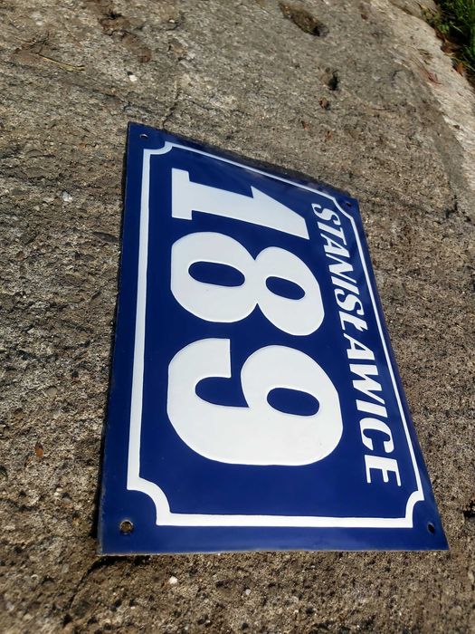 jak Nowa tabliczka emaliowana tablica nr domu miejscowość Vintage PRL