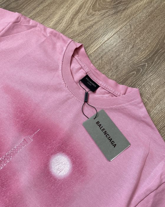 Футболка Balenciaga Paris рожева