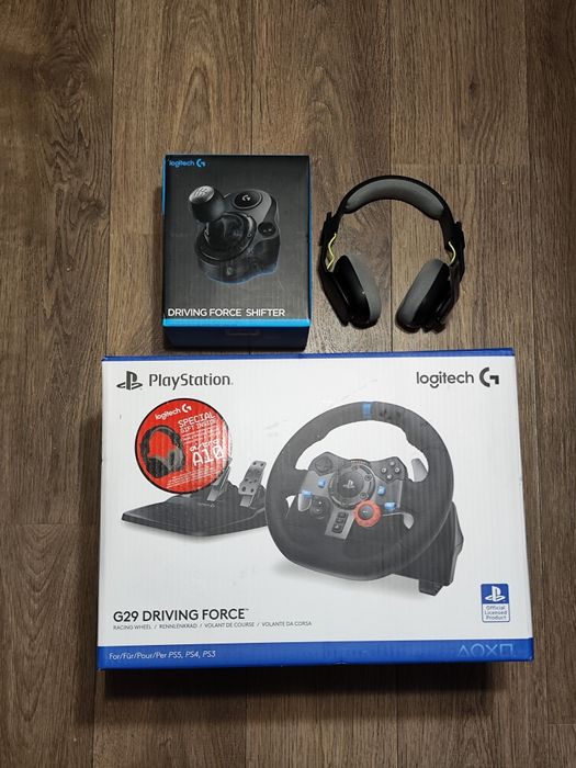 Kierowca Logitech Driving Force G29 PS4 PS5 +Skrzynia biegów Shifter