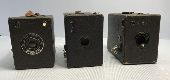 3 Câmaras antigas "boxcameras" vintage