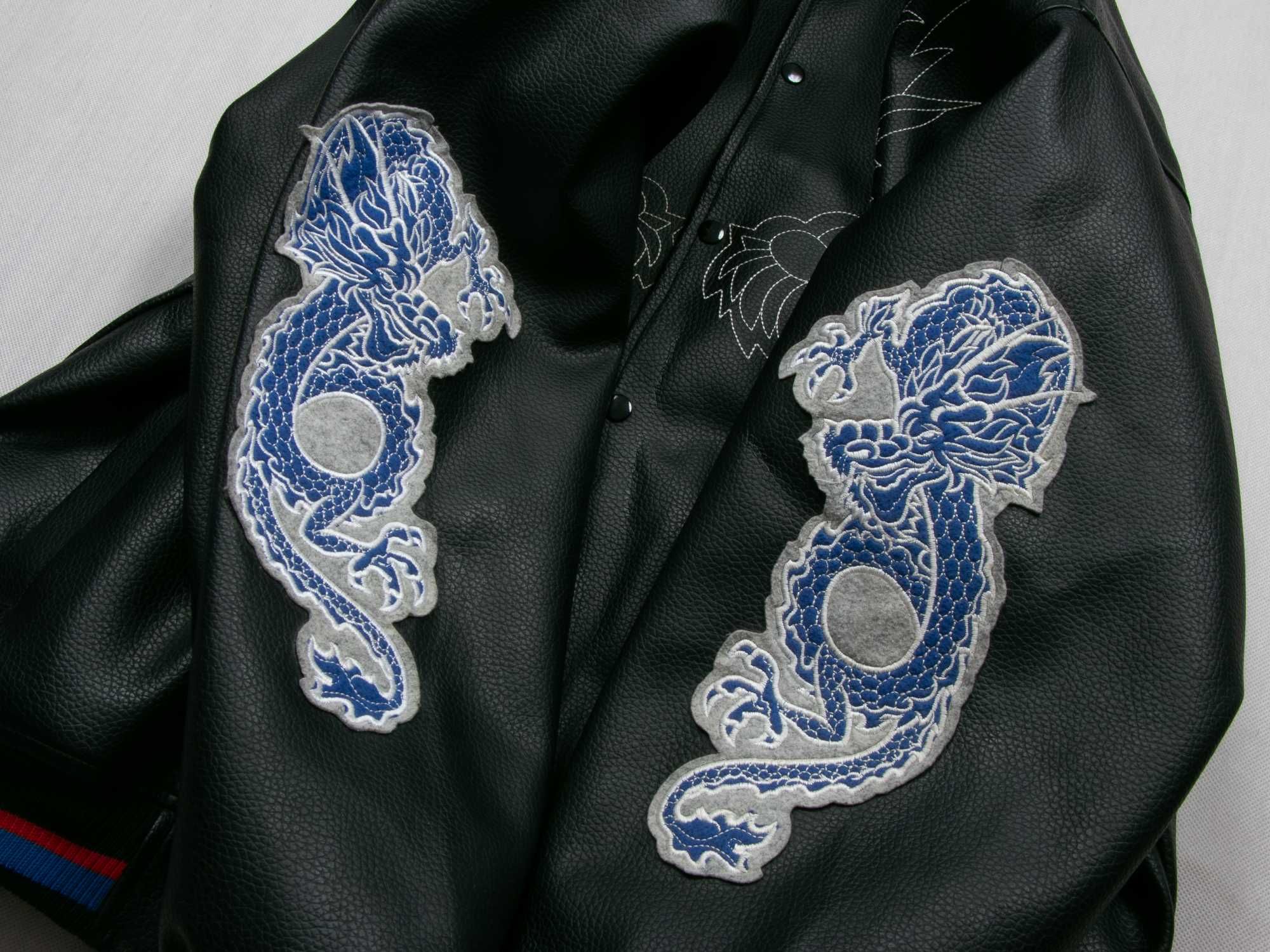 Kurtka skórzana Raw Blue XL y2k oversize bomber hip hop