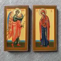 ВІНТАЖ Оригінальні ікони ручної роботи Благовіщення Пресвят Богородиці
