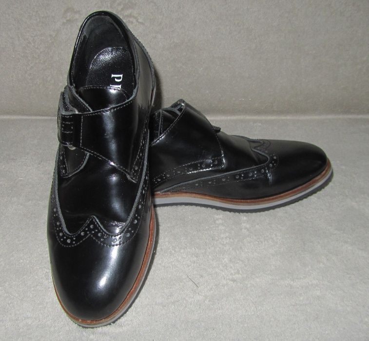 Кожаные туфли для мальчика кожа PRADA прада Италия 34 разм 22 22,5 см