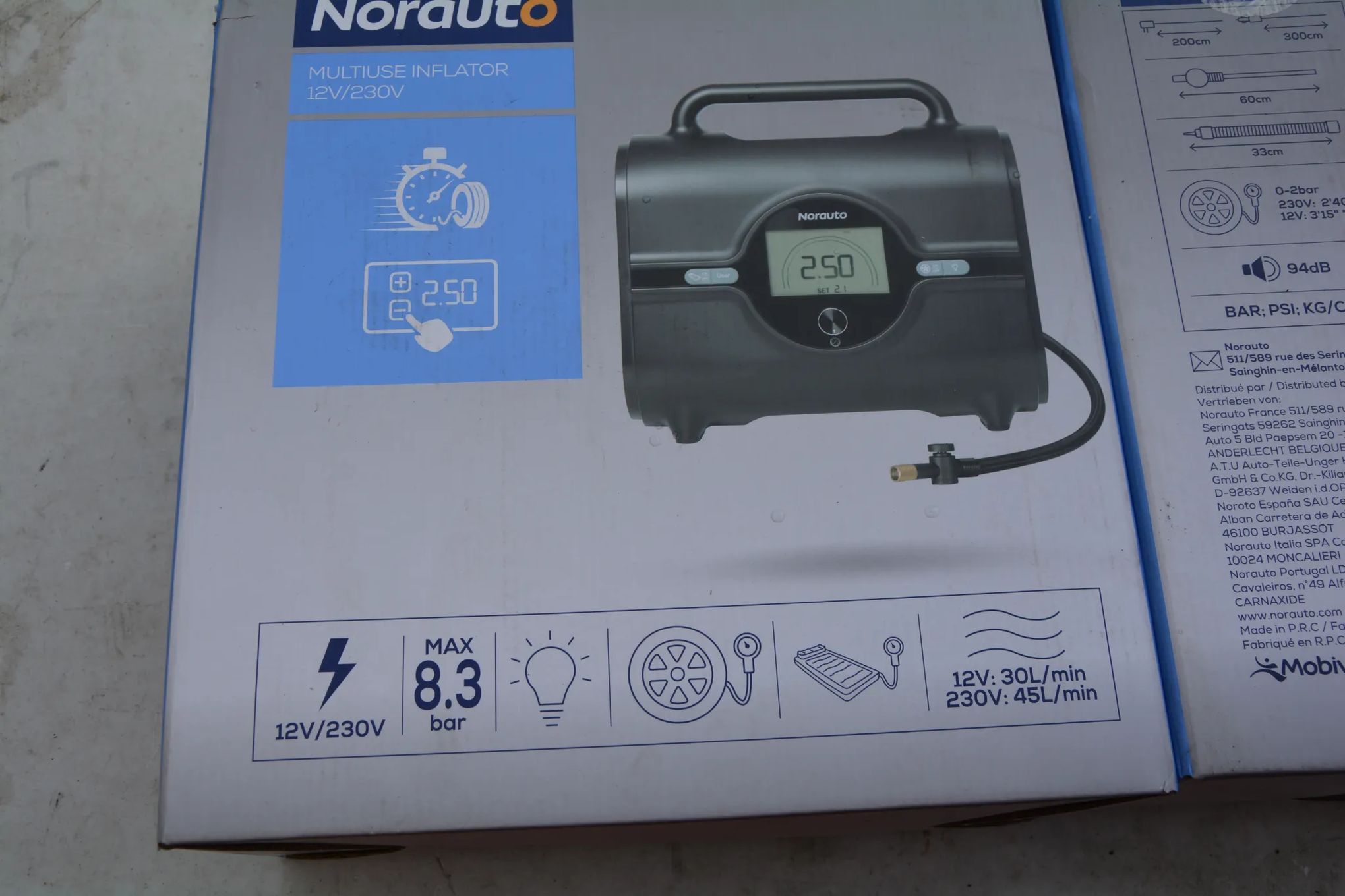 Programowalna pompka cyfrowa firmy NORAUTO ze stykami 12V i 23V