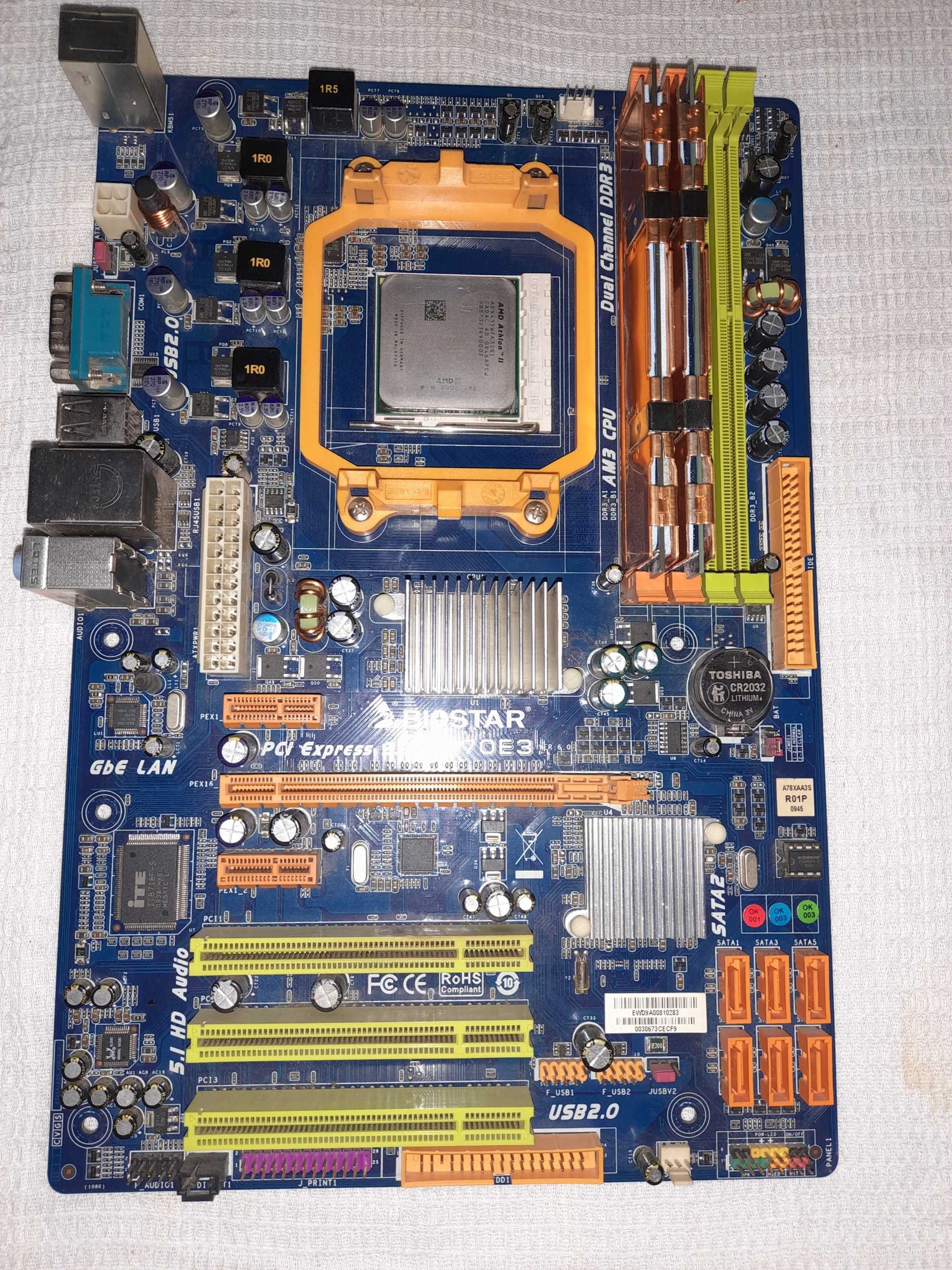 Комплект Biostar A770E3 AM3 + DDR3 8Gb + AMD Athlon II X3 435 2.90 GHz